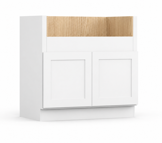 White Shaker Farmhouse Sink Base Cabinet – 2 Doors