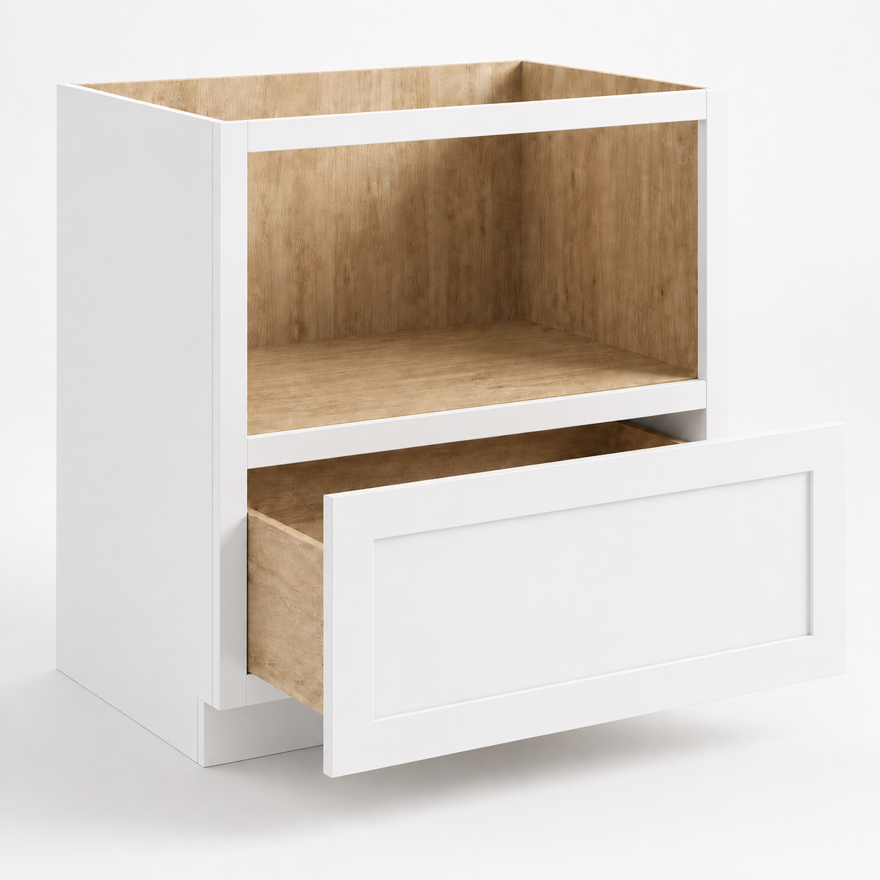 White Shaker Microwave Base Cabinet