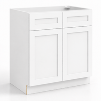 White Shaker Double Vanity Sink Base Cabinet