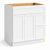 White Shaker Vanity Combo Cabinet with 2 Right Drawers
