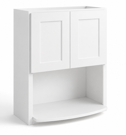 White Shaker Microwave Wall Cabinet