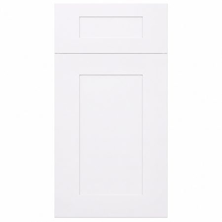 White cabinet door with a minimalist design on a white background |USA Cabinets Outlet |