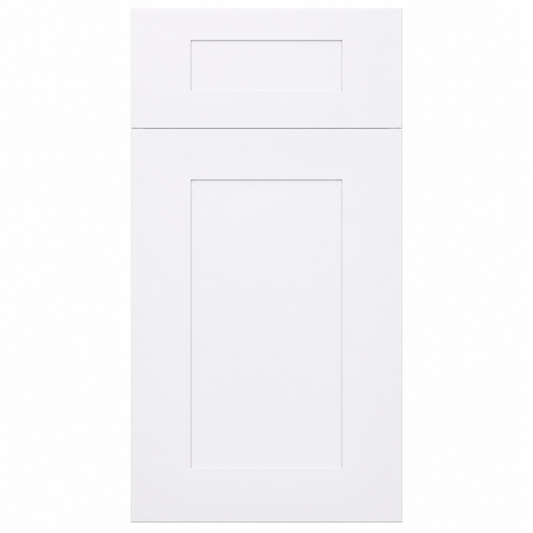 White cabinet door with a minimalist design on a white background |USA Cabinets Outlet |