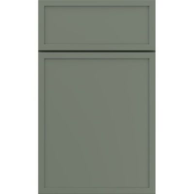 Green cabinet door on a white background ( USA Cabinets Outlet )