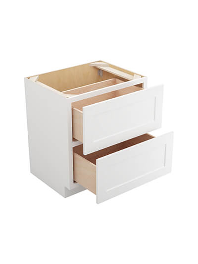 White Shaker 2 Drawer Base Cabinet