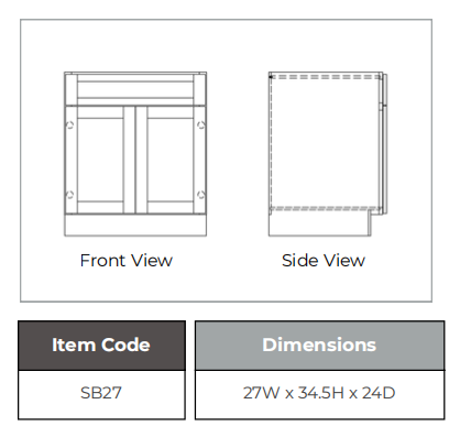 Sink_Base_Cabinet_2_Doors_1_False_Drawer_1_USA_cabinets_Outlet USA Cabinets Outlet