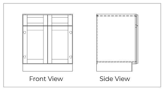 Sink_Base_Cabinet_2_False_Drawers_View USACabinetsOutlet