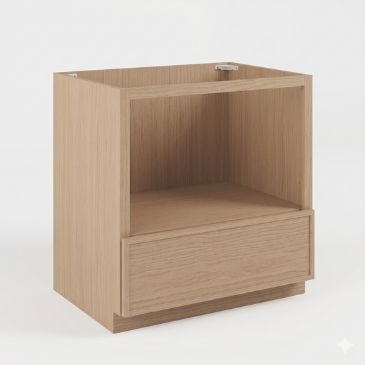 Slim Natural  Oak Shaker Microwave Base Cabinet