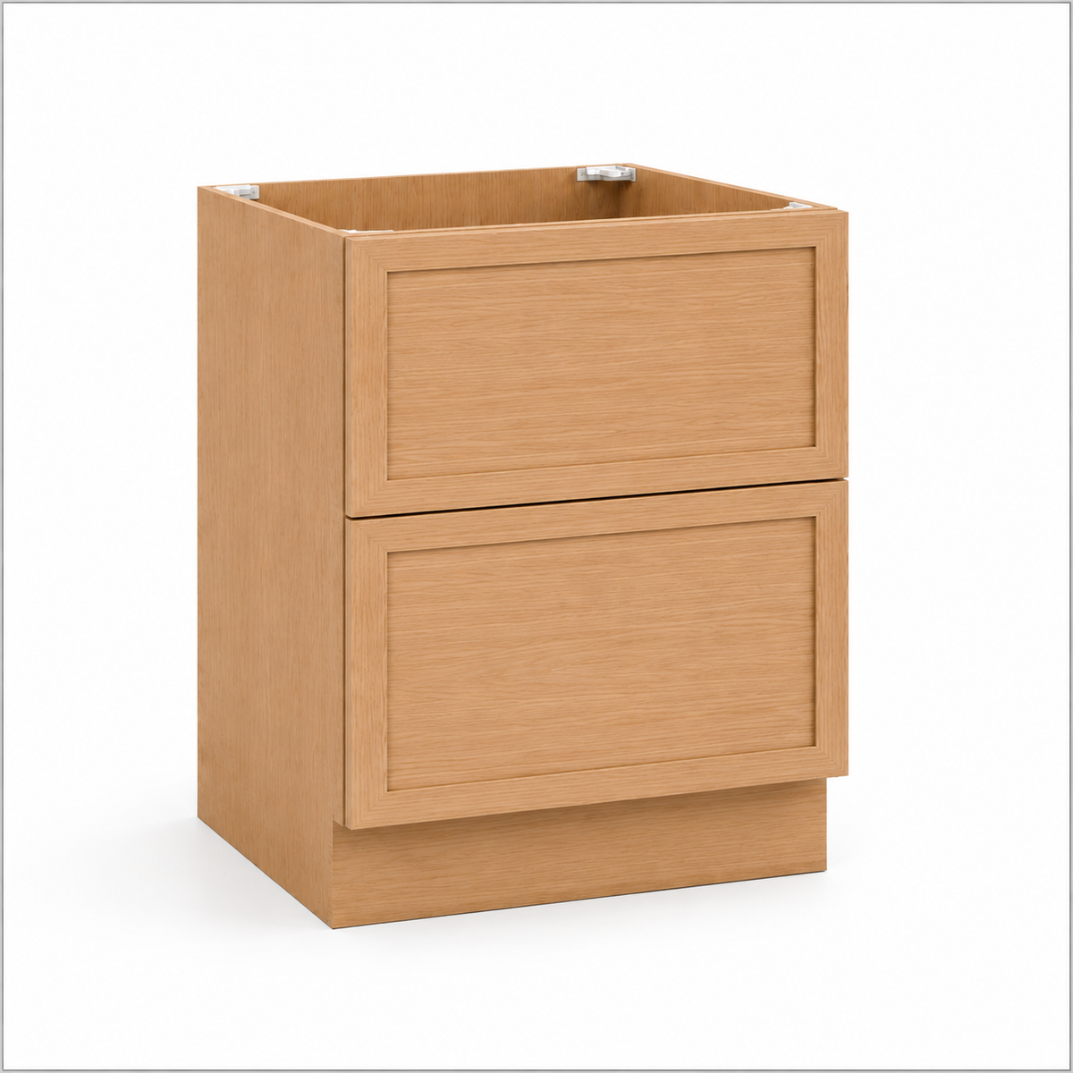 Slim Shaker Natural Oak 2 Drawer Base Cabinet