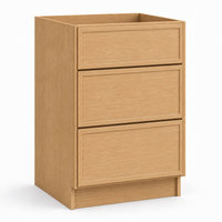 Slim Shaker Natural Oak Three Drawer Base Cabinet