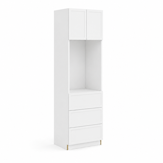Slim Shaker White 24"D Oven Pantry Cabinet