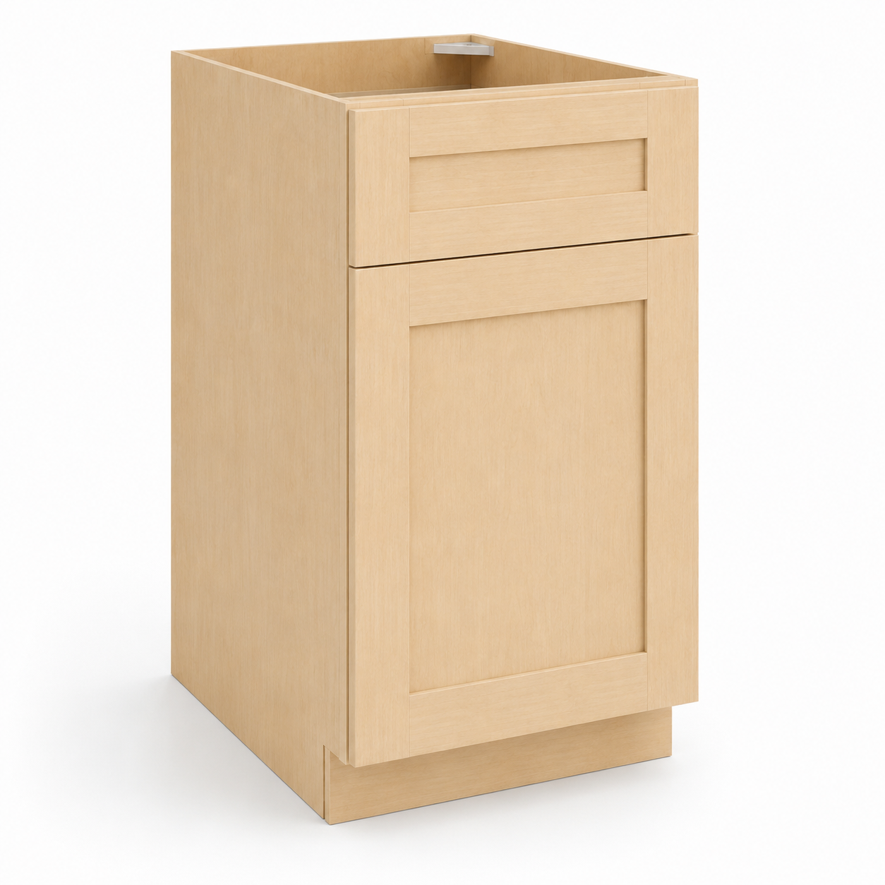 Slim Natural Oak Shaker 18"W Trash Base Cabinet