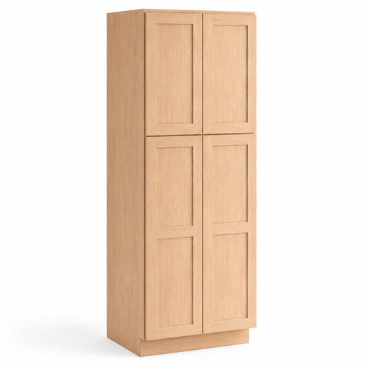 Unfinished Shaker 4 Doors Pantry Cabinet