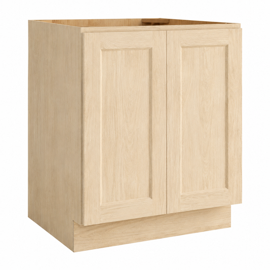 Unfinished Shaker Base Cabinet Double Door Full Height