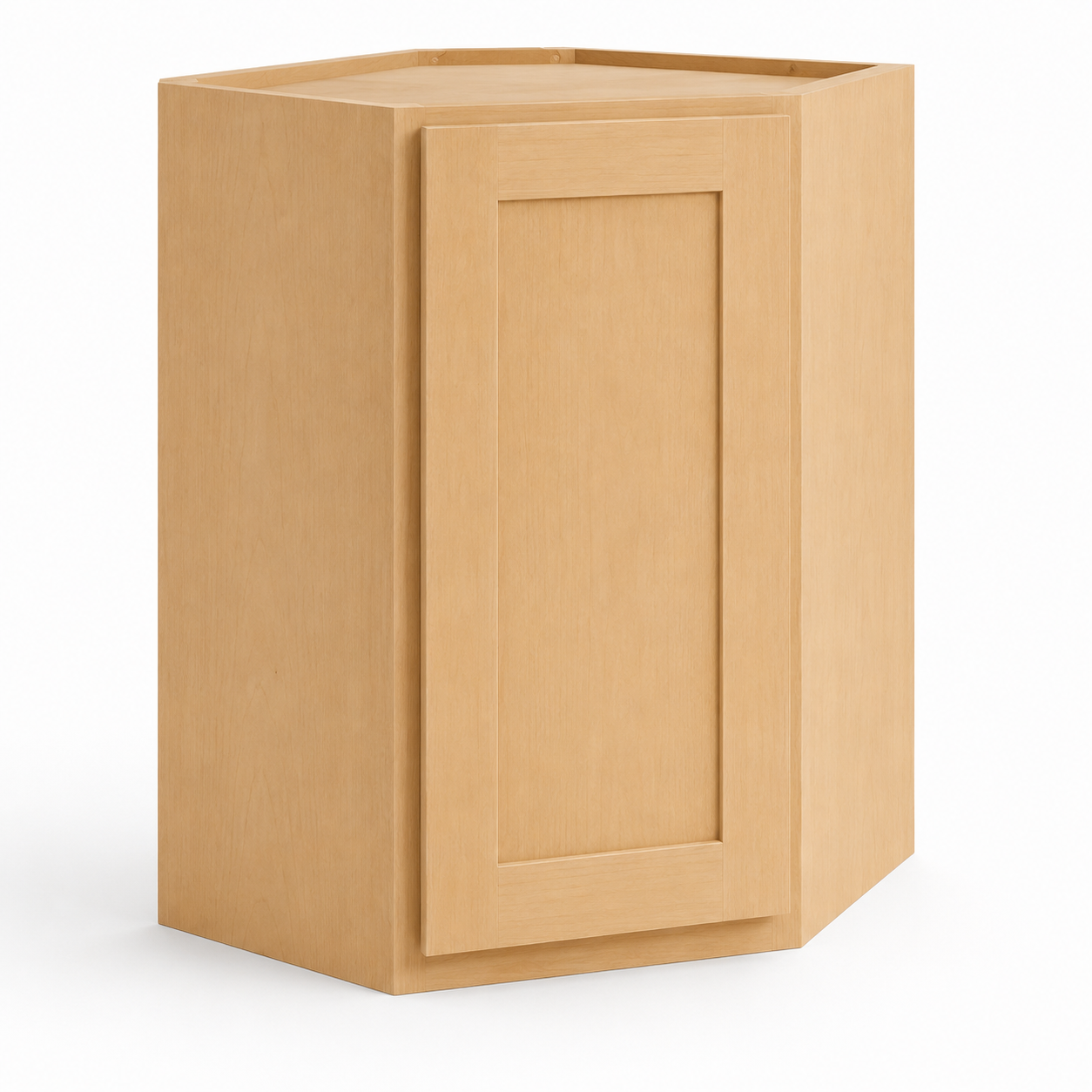 Unfinished Shaker Wall Diagonal Corner Cabinet – 24"W × 12"D