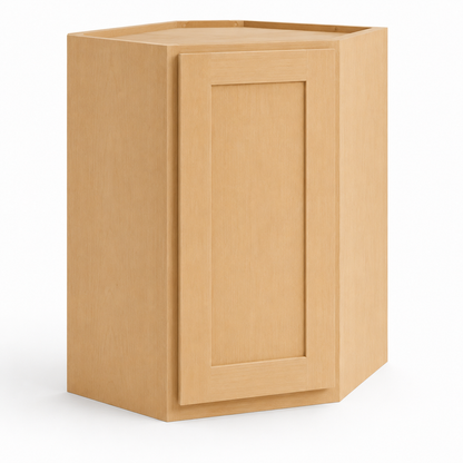 Unfinished Shaker Wall Diagonal Corner Cabinet – 24"W × 12"D