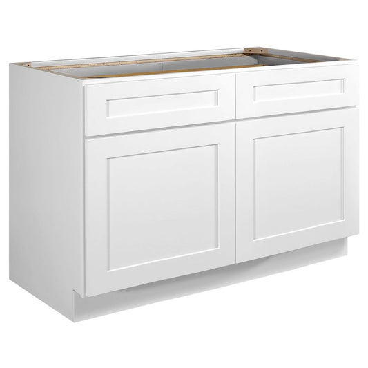 Shaker White 24"D  Base Cabinet with 2 Doors & 2 Drawers