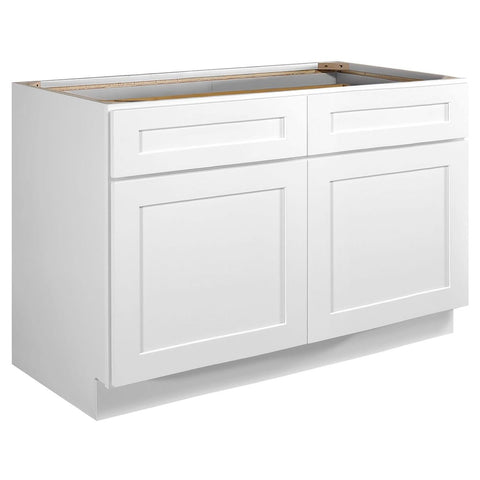 Shaker White 24"D  Base Cabinet with 2 Doors & 2 Drawers