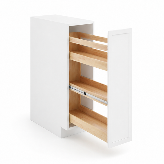 Slim Shaker White Spice Pull Base Cabinet