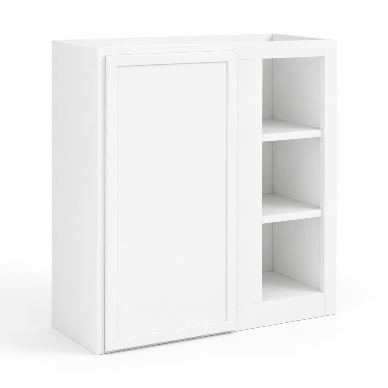 Slim Shaker White 30″ H Wall Blind Cabinets