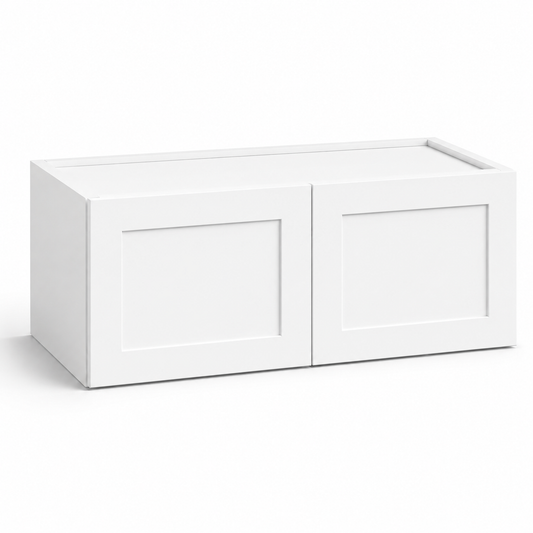 White Shaker 15″ H Double Doors Wall Cabinet