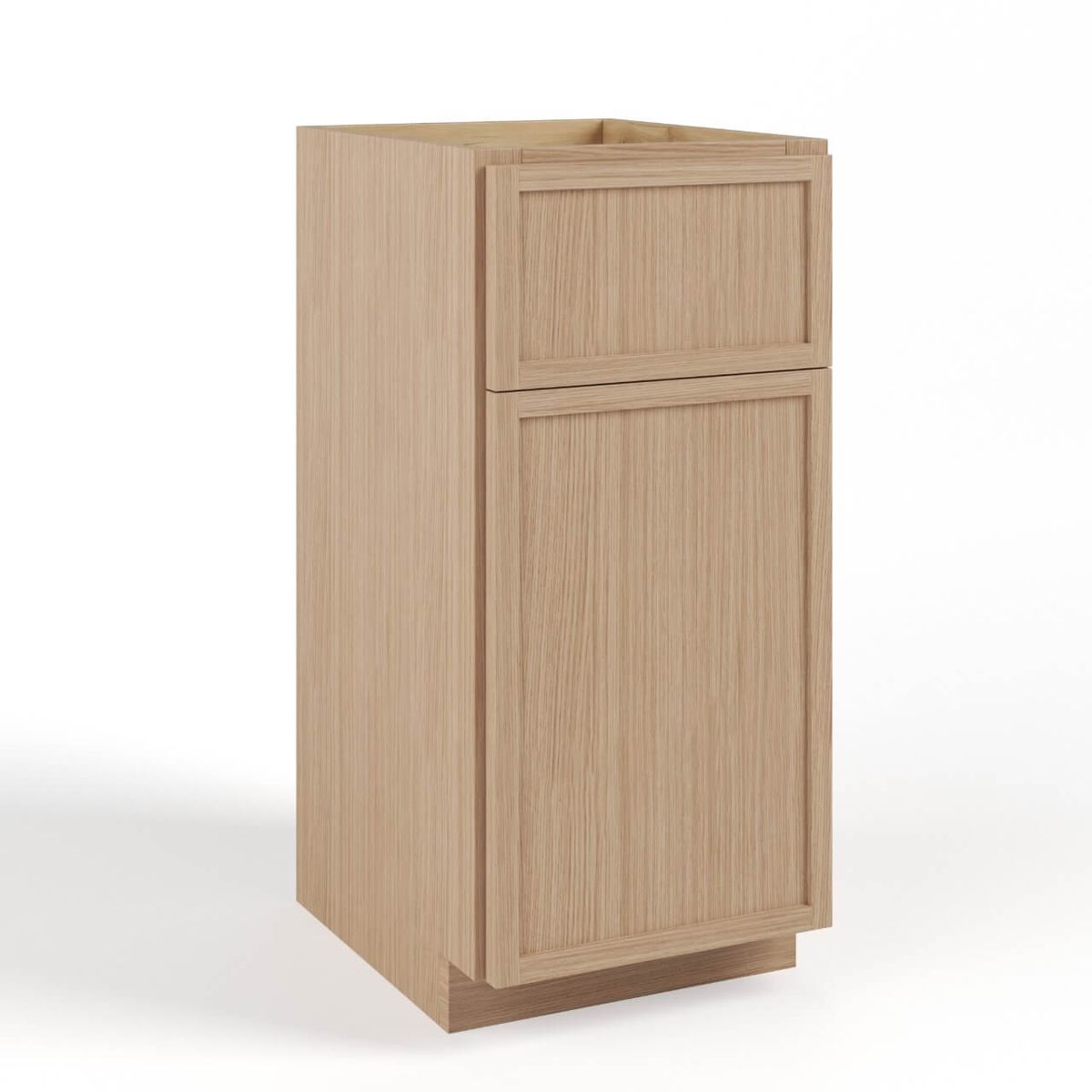 Wooden cabinet with a single door on a white background ( USA Cabinet Outlet )