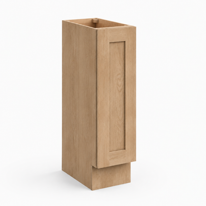 Natural Oak Slim Shaker 9"W Tray Base Cabinet