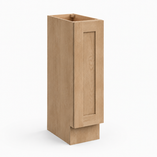 Natural Oak Slim Shaker 9"W Tray Base Cabinet