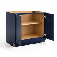 Navy Blue Shaker Base Cabinet Double Doors Full Height