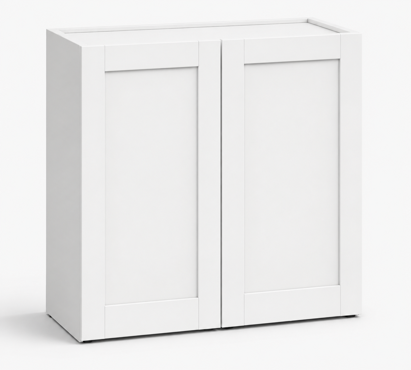 White Shaker 36″ H Double Door Wall Cabinet