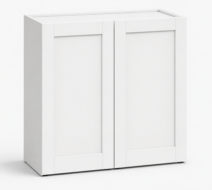 White Shaker 36″ H Double Door Wall Cabinet