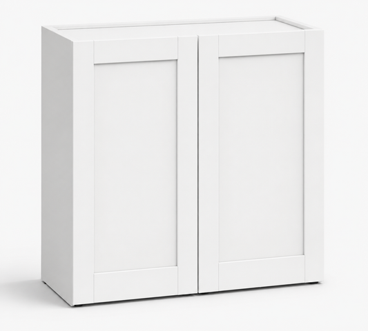 White Shaker 36″ H Double Door Wall Cabinet