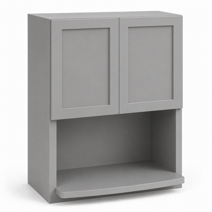 Gray Shaker Microwave Wall Cabinet