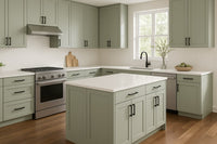 Jade Green Shaker 33″ W Single Door Oven Pantry Cabinet