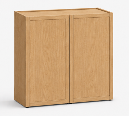 Slim Shaker Oak 36″ H Double Door Wall Cabinet