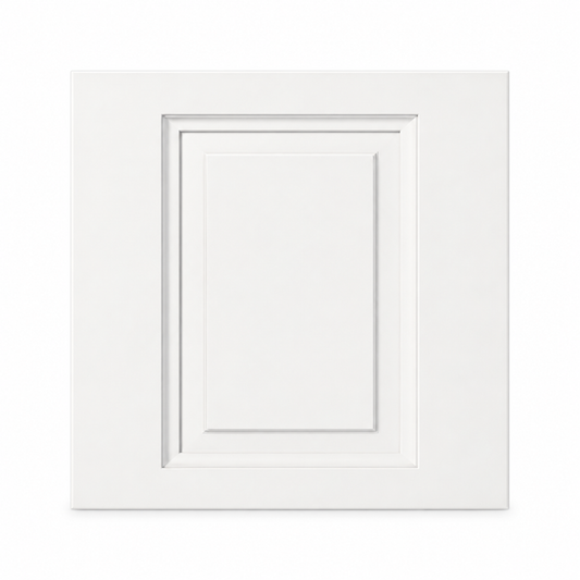 A white paneled cabinet door shown from the front against a plain white background.