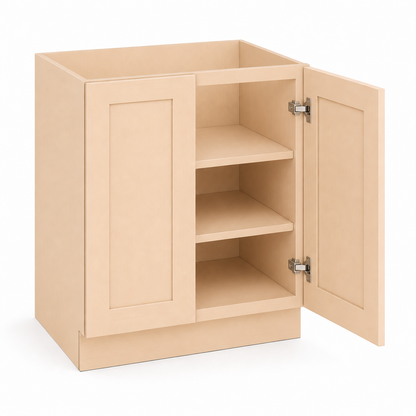 Unfinished Shaker Base Full Height Double Door