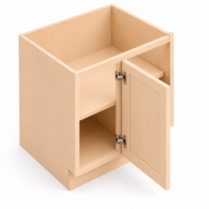 Unfinished Shaker Blind Corner Base Cabinet (L/R interchangeable)