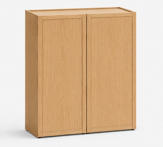 Slim Shaker Oak 42″ H Double Door Wall Cabinet