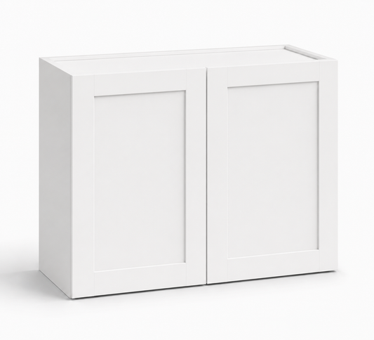 White Shaker 24″ H Double Doors Bridge Cabinet