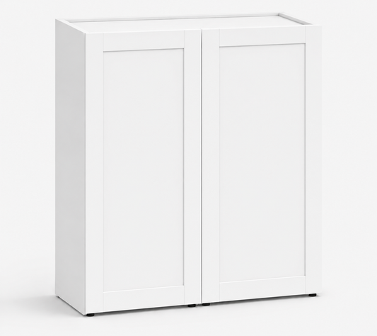 White Shaker 42″ H Double Door Wall Cabinet
