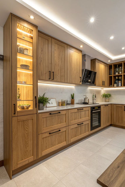 Slim Shaker Oak 36″ H Double Door Wall Cabinet