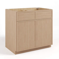 Slim Natural Oak Shaker Sink Base Cabinet – 2 Doors &  2 False Drawer