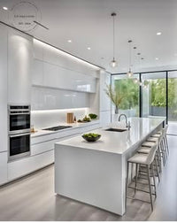 Frameless Gloss White Base Cabinet Single Door and Drawer