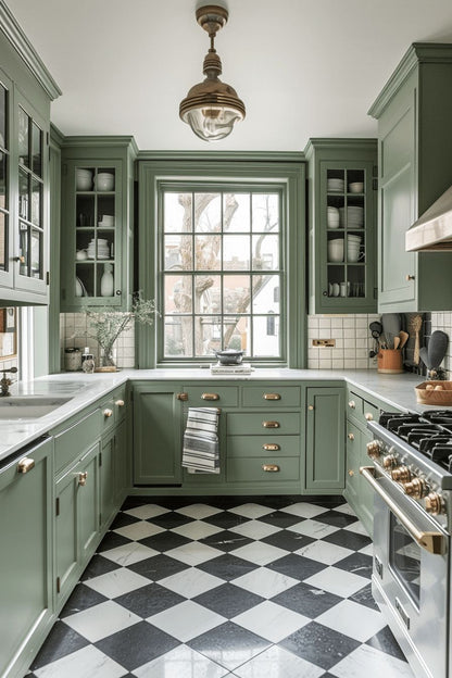 Green Shaker Base Cabinet Single Door One Drawer