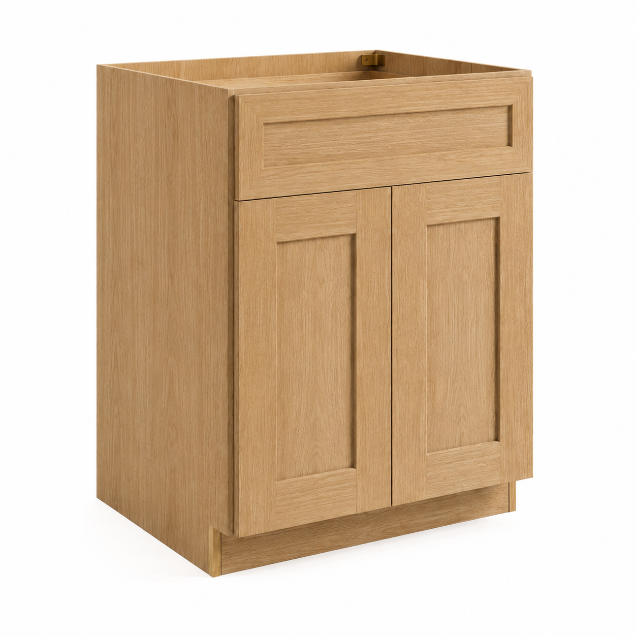 English Toffee Shaker 24"D Base Cabinet with Double Doors & Single Drawer