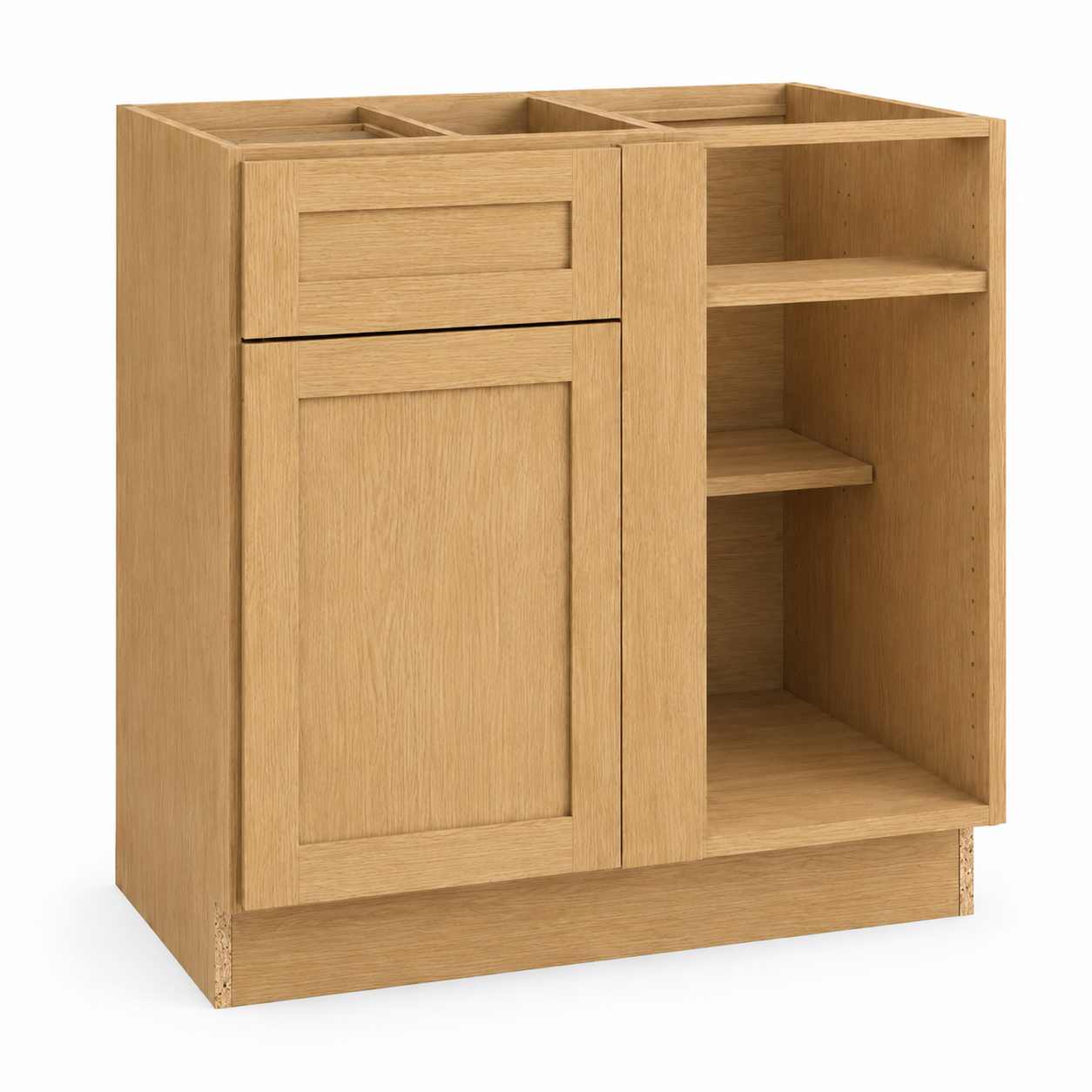 Natural Oak Shaker Blind Corner Base Cabinet (L/R interchangeable)
