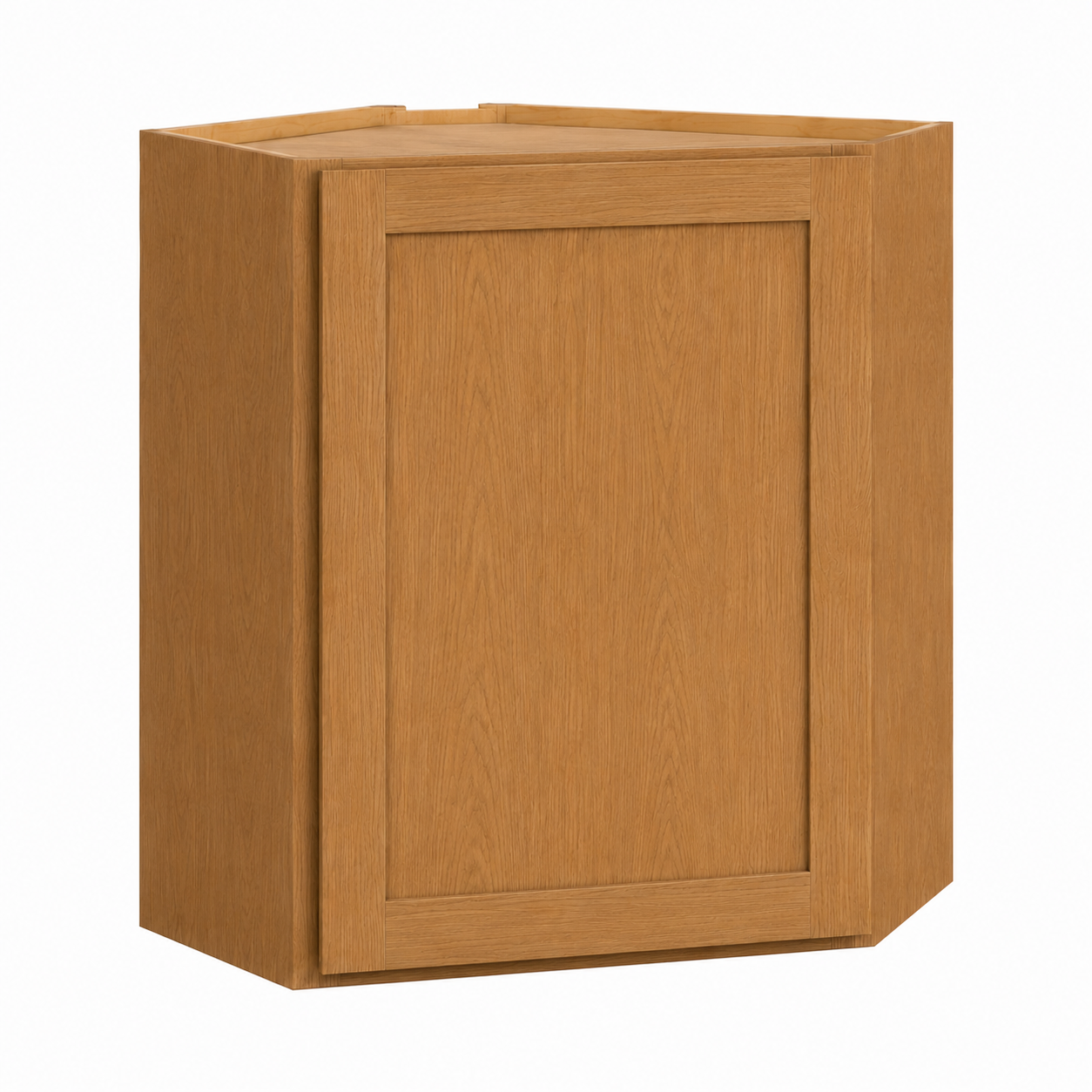 English Toffee Shaker Wall Diagonal Corner Cabinet – 24"W × 12"D