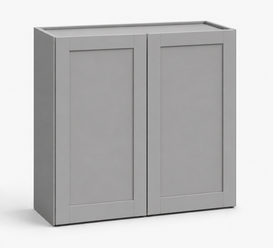 Gray Shaker 30″ H Double Door Wall Cabinet