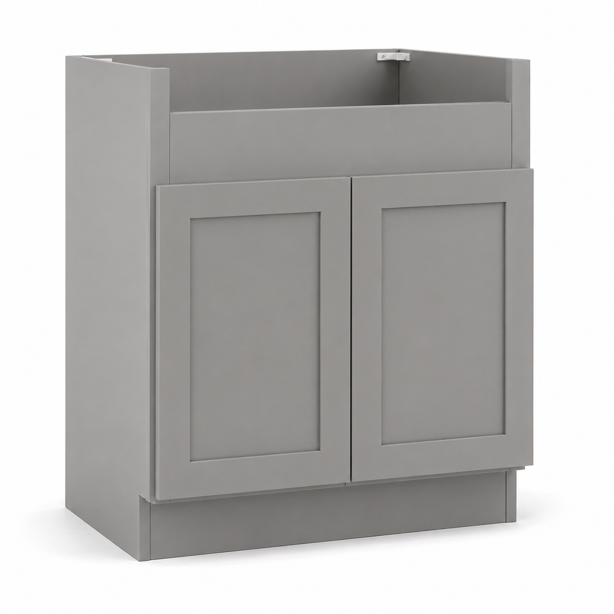 Gray Shaker Farmhouse Sink Base Cabinet – 2 Doors